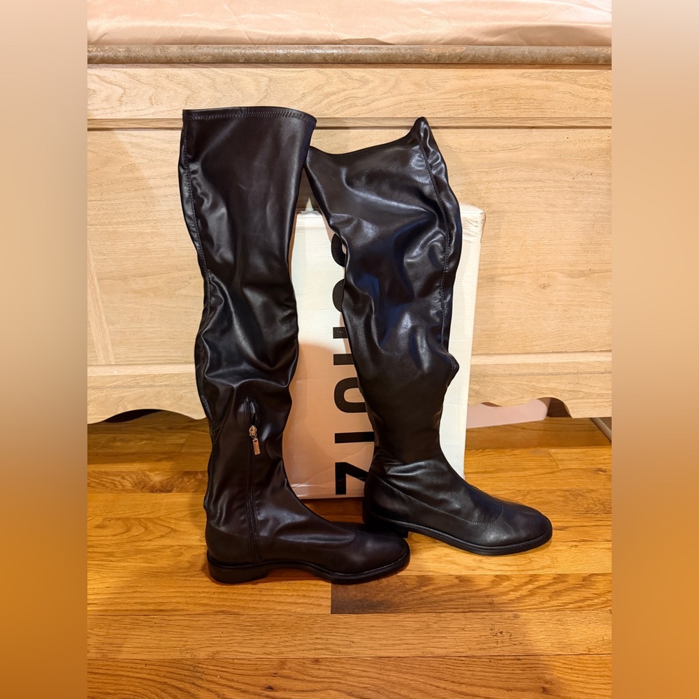 Schutz Black Over-the-Knee Boots - Picture 7 of 10